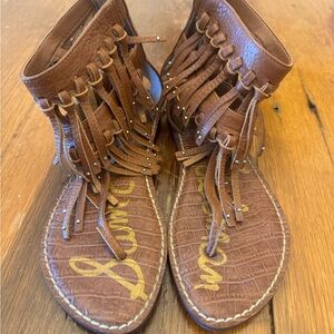 Sam Edelman Brown Fringe Sandals
